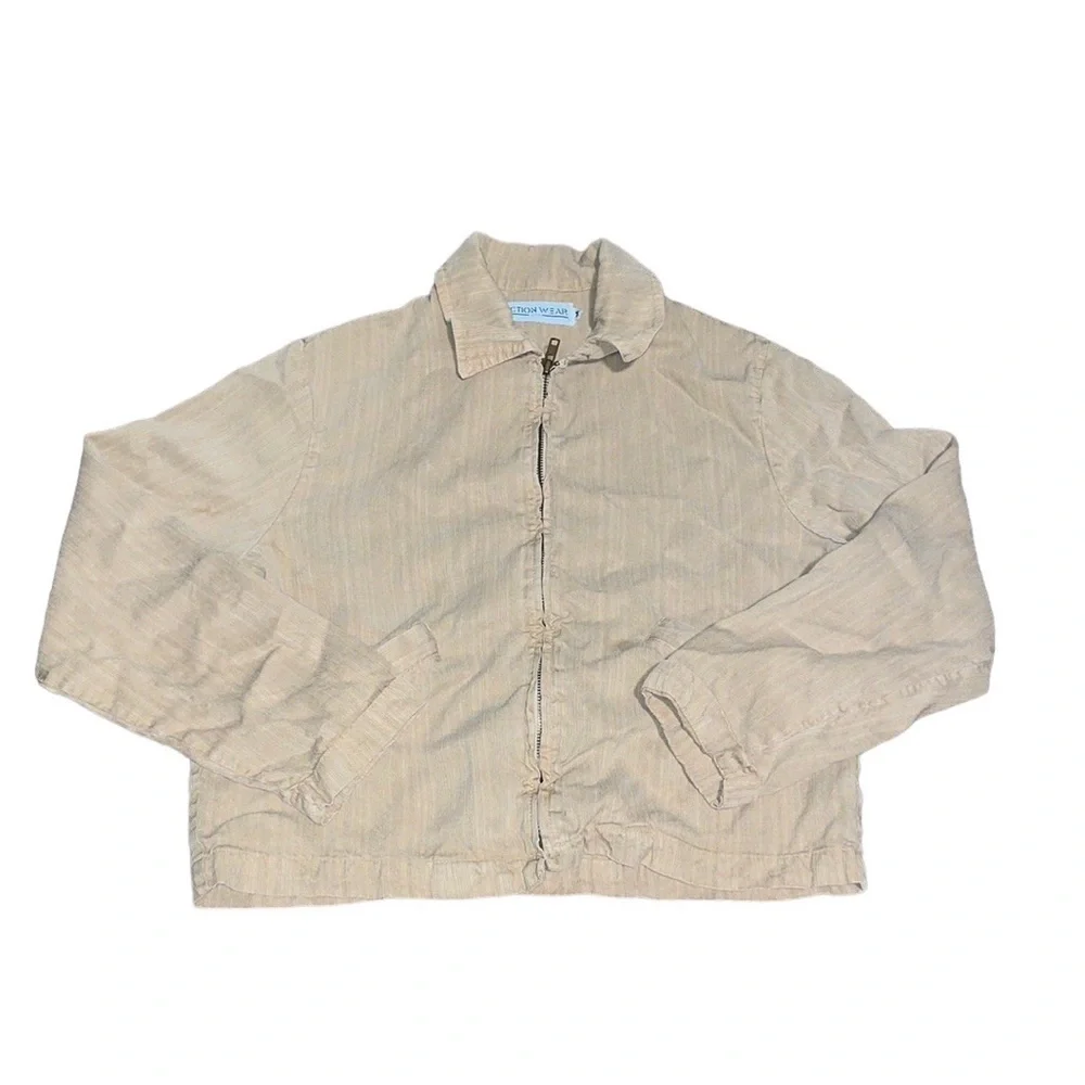 Vintage tan zip up lightweight jacket